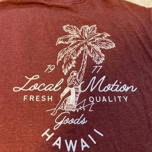 hawaii local motion medium maroon tshirt